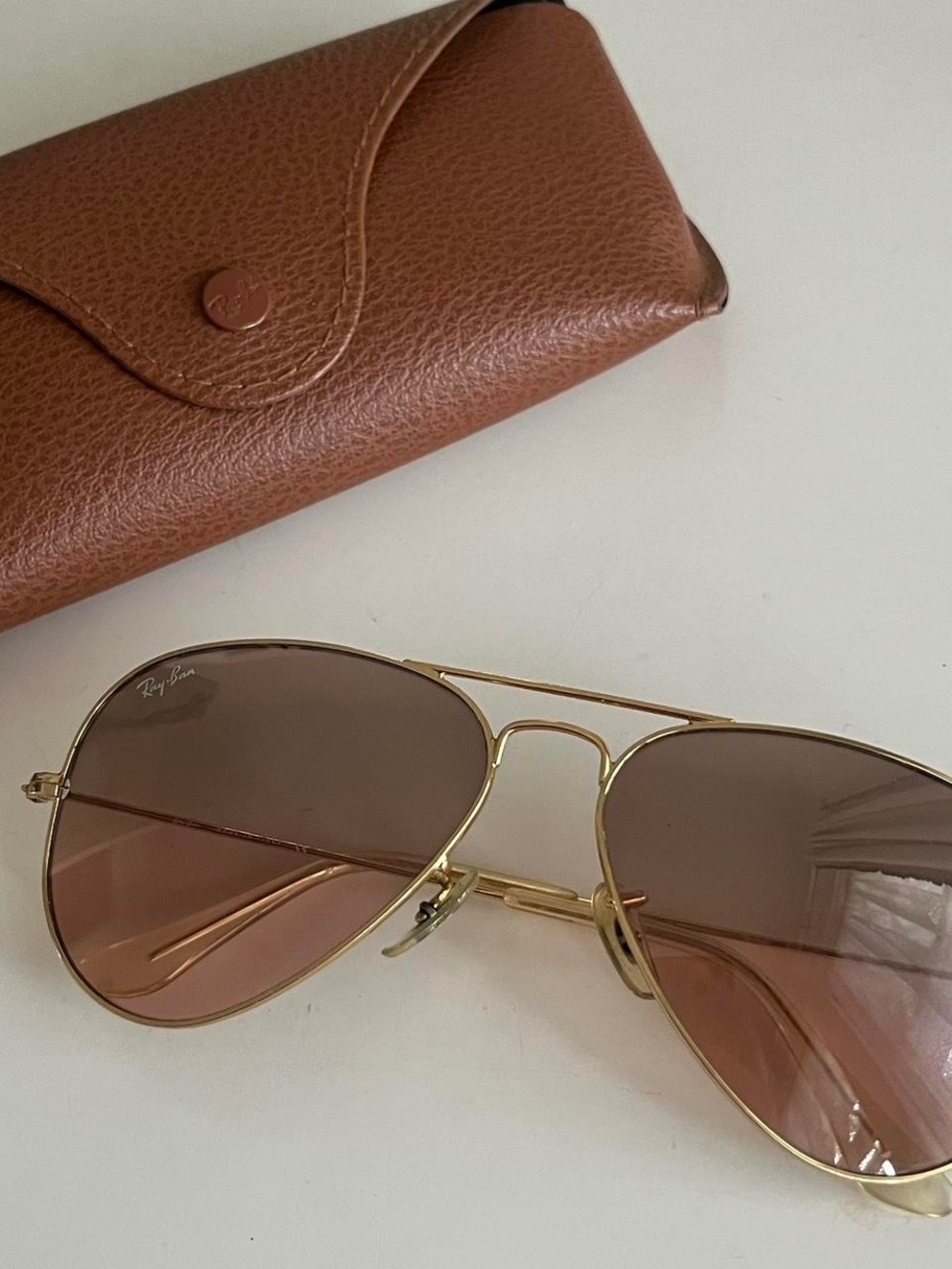 Ray-Ban Aviator Pink Gradient Gold Sunglasses RB3025 001/3F